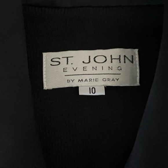 St. John Evening by Marie Gray black Santana rhinestone button jacket. - Picture 4 of 8